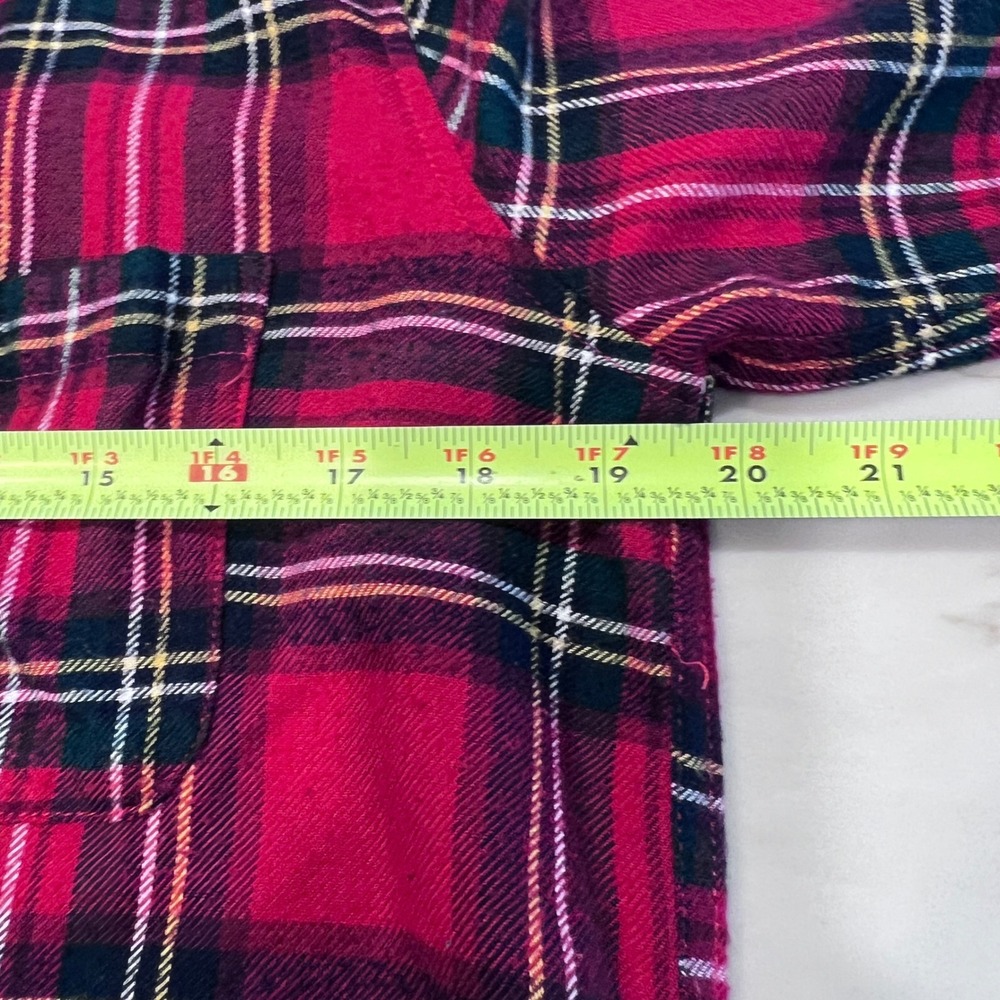 Hollister Womens Red Black Plaid Boyfriend Fit Flannel Button Down Shirt Small - Picture 8 of 9